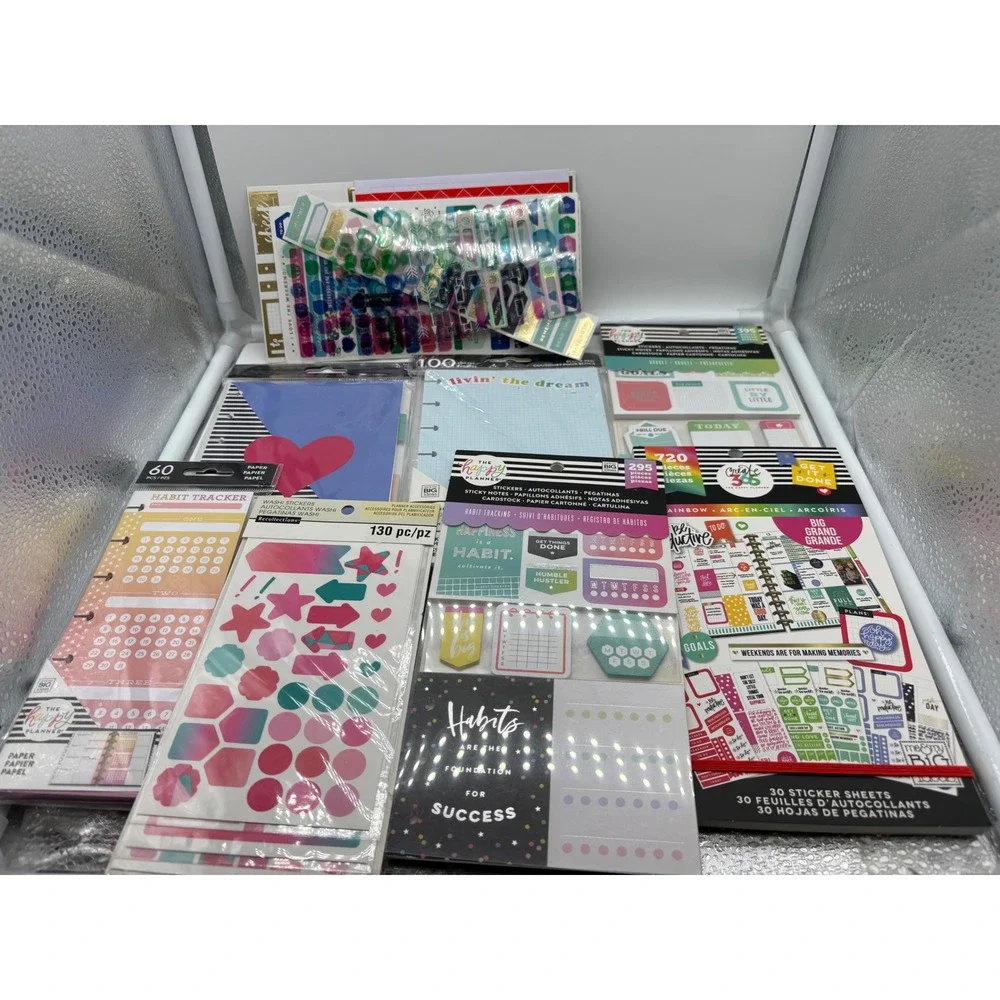 The Happy Planner Sticker Book & Accessory Lot new